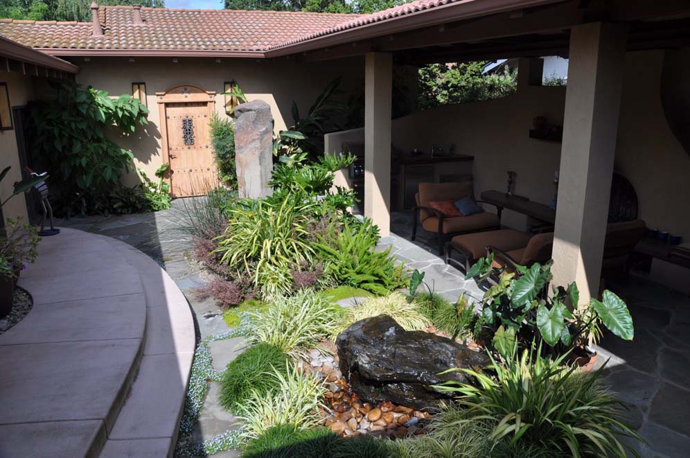 Sanctuary Garden Courtyard Long View